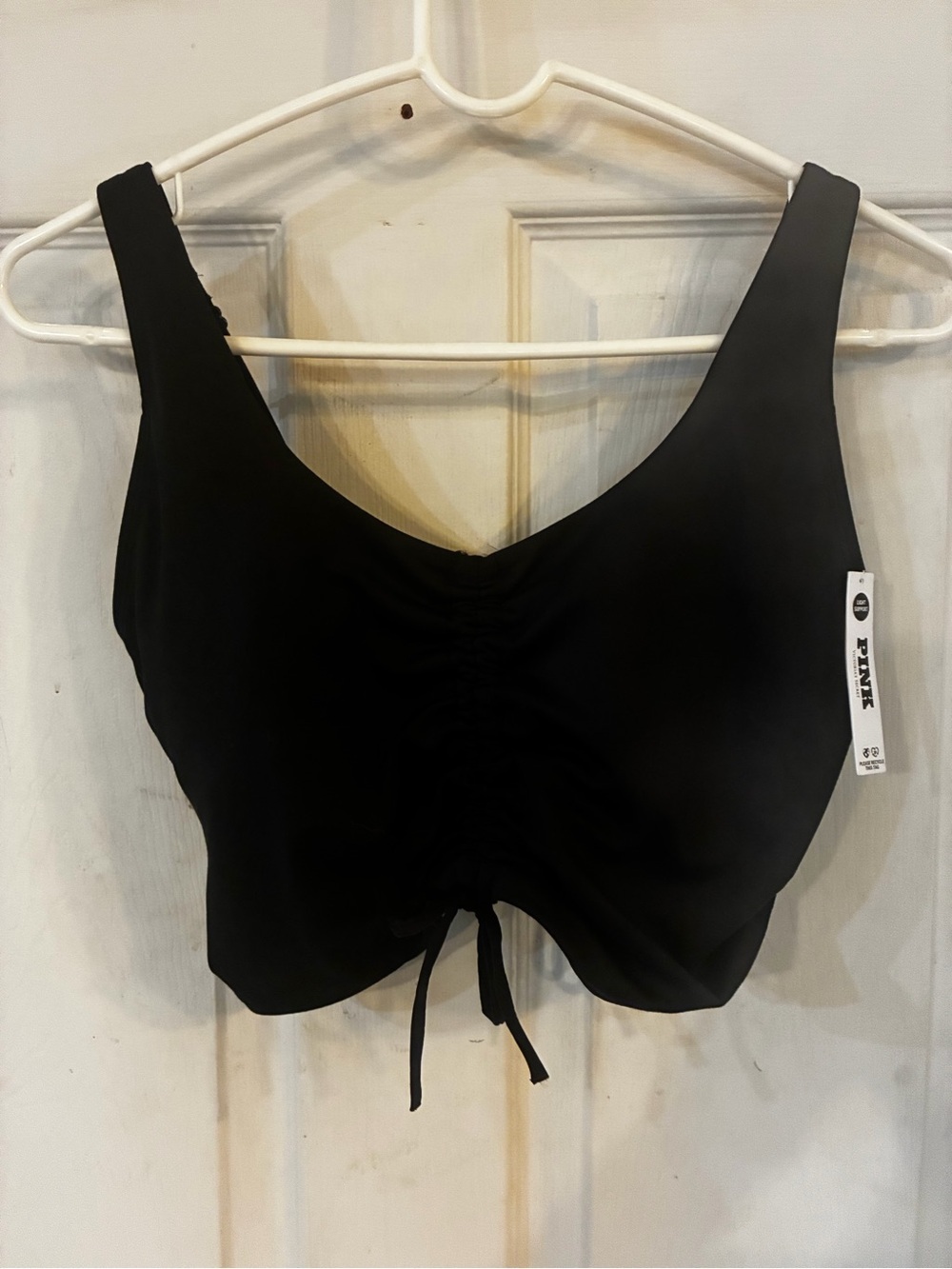 PINK Relay Ruched Plunge Sports Bra, Size: XL, NWT